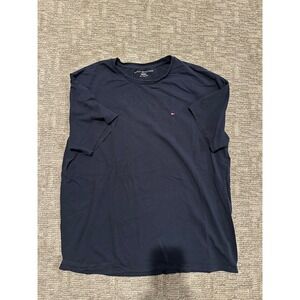 Tommy Hilfiger Mens XL Navy Blue Short Sleeve Crewneck T-Shirt Flag Logo Tee